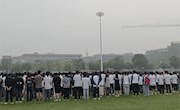 电子信息工程学院举行升旗仪式暨“以青春之我，铸牢中华民族共同体的意识”主题宣讲